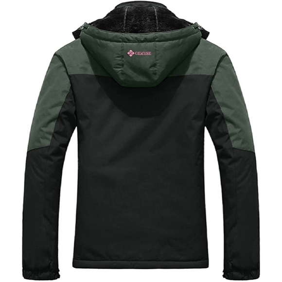 GEMYSE Men's M Mountain Waterproof Ski Snow Black Green WinterJacket - Picture 3 of 15